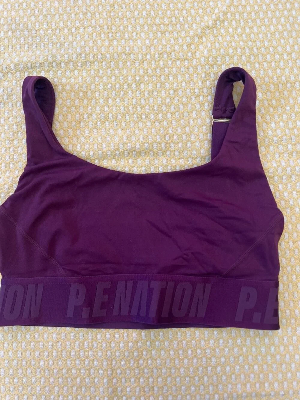 P.E. Nation Purple Logo Band Adjustable Strap Sports Bra XS